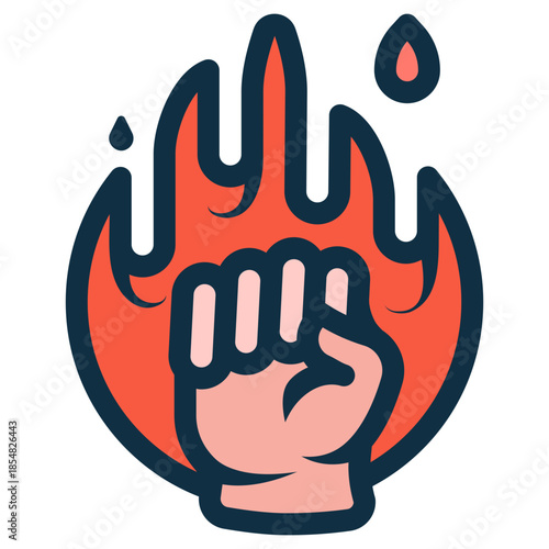 bravery fire hand fist icon