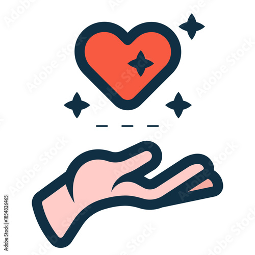 compassion glowing heart love icon