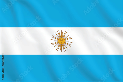 3d illustration waving flag of Argentina. Vector flag of Argentina. Symbol of Argentina.