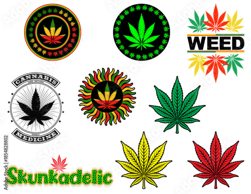 Weed Cannabis Marijuana Sticker Sheet Template