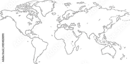 outline world map vector