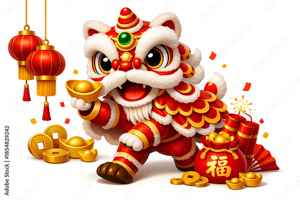 Fototapeta premium chinese new year of dragon 3d