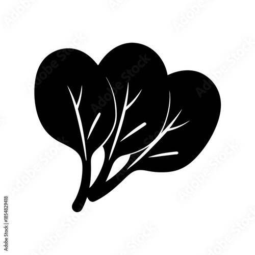 Black silhouette of leafy vegetable