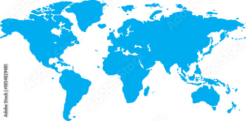 detailed blue world map vector 