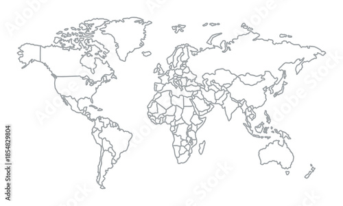 outline world map vector illustration