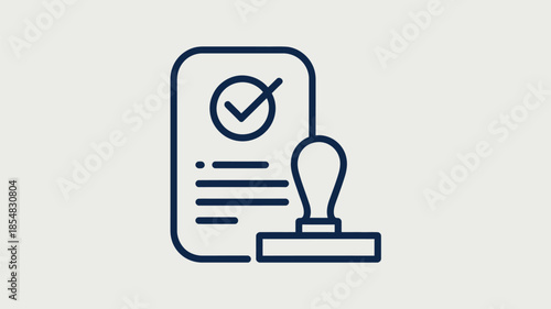 Approved Document with Official Stamp Icon.