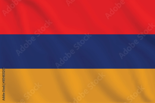3D Armenia waving flag pattern background. Realistic national flag design. Abstract vector template.