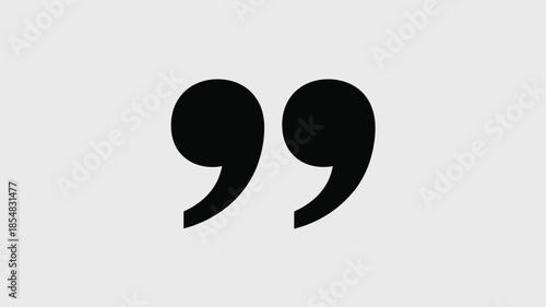 Black double quotation mark symbol on a white background.