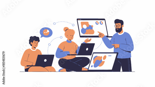 Social network concept with businessman using tablet and digital connections