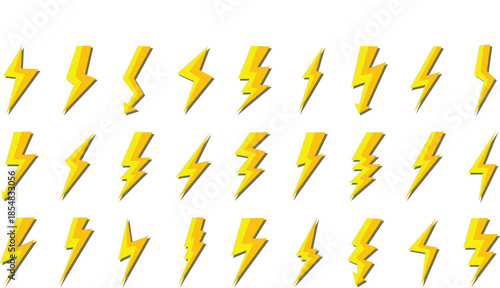 thunder bolt flash icon, flash lightning bolt icon - Electric power icon symbol - Power energy icon sign in filled, thin, line, outline and stroke style for apps and website