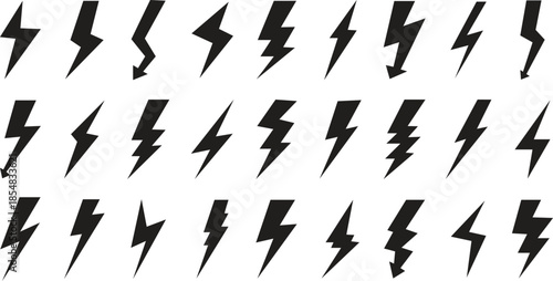 thunder bolt flash icon, flash lightning bolt icon - Electric power icon symbol - Power energy icon sign in filled, thin, line, outline and stroke style for apps and website