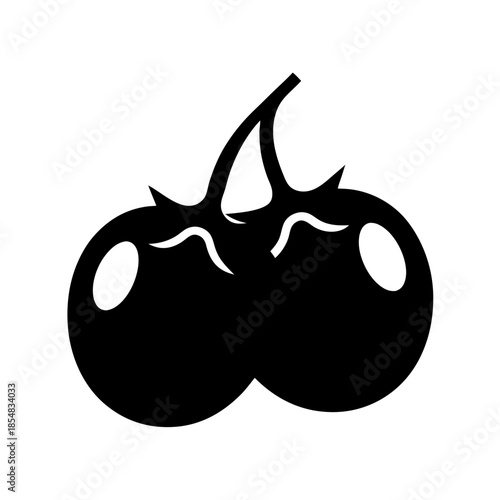 Two tomatoes silhouette