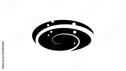 underwater drilling symbol, black isolated silhouette