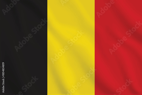 3d illustration waving flag of Belgium. Vector flag of Belgium. Symbol of Belgium