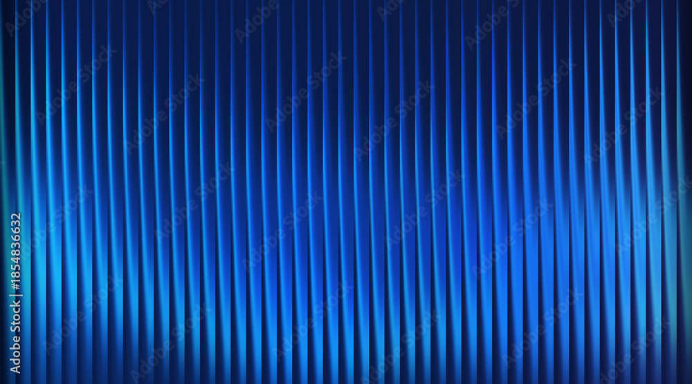 Fototapeta premium Vertical blue light beams forming a gradient background with a futuristic and abstract
