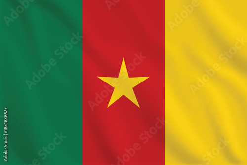 3d illustration waving flag of Cameroon. Vector flag of Cameroon. Symbol of Cameroon.