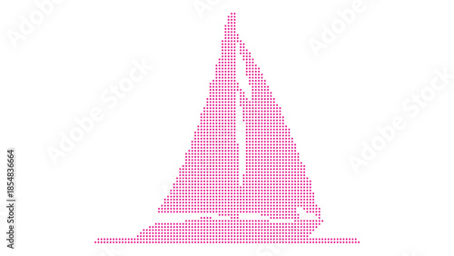 Pink Pixelated Sailboat Icon Vector Graphic Isolated