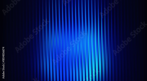 Vertical blue light beams on a dark background with a gradient glow in the center