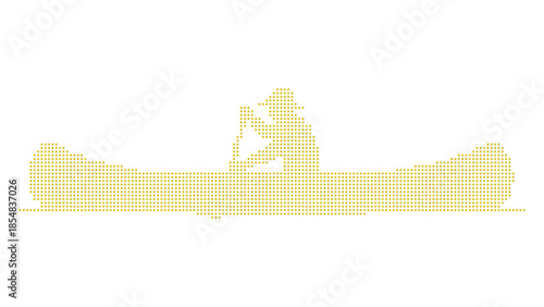 Minimalist Light Yellow Pixelated Canoe Paddler Icon Vector Isolated