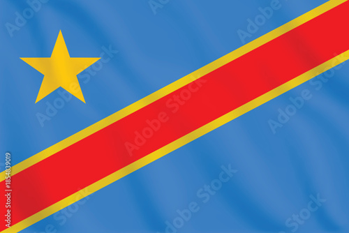 3d illustration waving flag of Congo. Vector flag of Congo. Symbol of Congo.