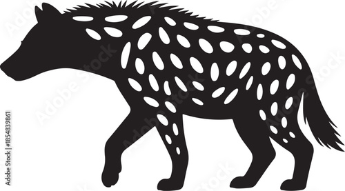 Black and White Spotted Animal Silhouette with Oval Patterns spots