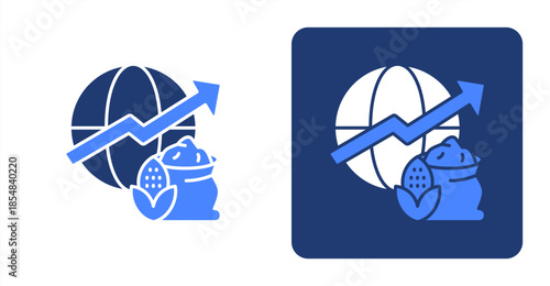 Investment Glyph Color , Two-tone color and contrasting background icon illustration