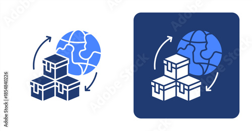 Supply Glyph Color , Two-tone color and contrasting background icon illustration