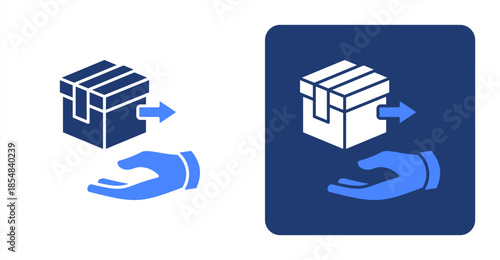 Demand Glyph Color , Two-tone color and contrasting background icon illustration