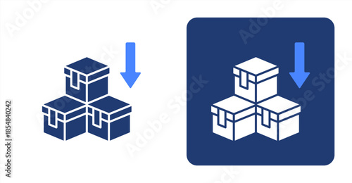 Import Glyph Color , Two-tone color and contrasting background icon illustration