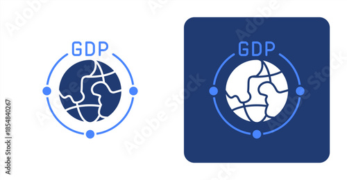 Gdp Glyph Color , Two-tone color and contrasting background icon illustration