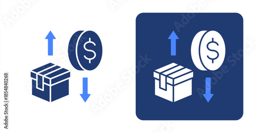Inflation Glyph Color , Two-tone color and contrasting background icon illustration