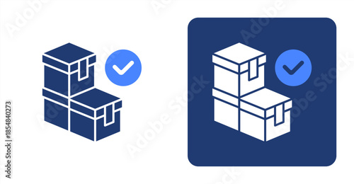 Stock Glyph Color , Two-tone color and contrasting background icon illustration