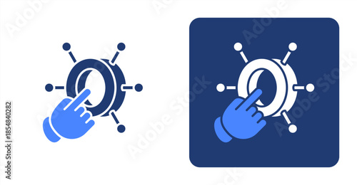 Digital Glyph Color , Two-tone color and contrasting background icon illustration