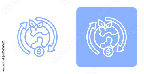 Renewable Line , Two-tone color and contrasting background icon illustration