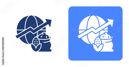 Investment Glyph , Two-tone color and contrasting background icon illustration