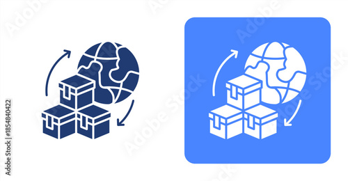 Supply Glyph , Two-tone color and contrasting background icon illustration