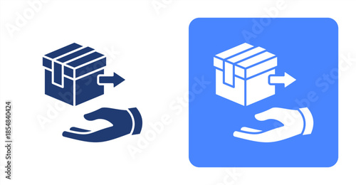 Demand Glyph , Two-tone color and contrasting background icon illustration