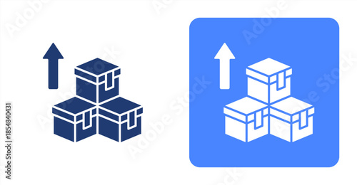 Export Glyph , Two-tone color and contrasting background icon illustration