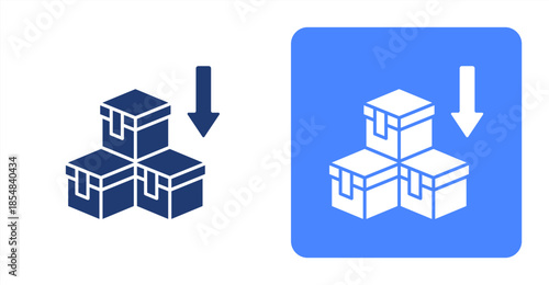 Import Glyph , Two-tone color and contrasting background icon illustration