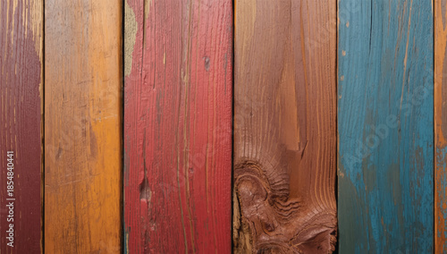 Pastel painted wooden plank background. Multicolor wood plank background. Wood texture with natural pattern.