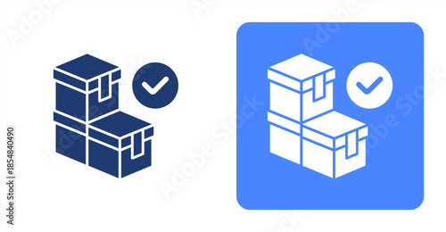 Stock Glyph , Two-tone color and contrasting background icon illustration