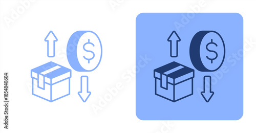 Inflation Mixed , Two-tone color and contrasting background icon illustration