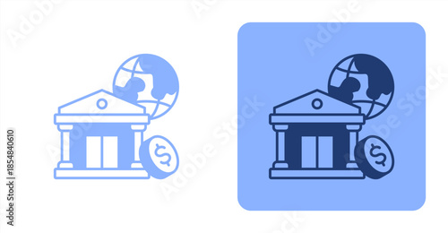 Banking Mixed , Two-tone color and contrasting background icon illustration