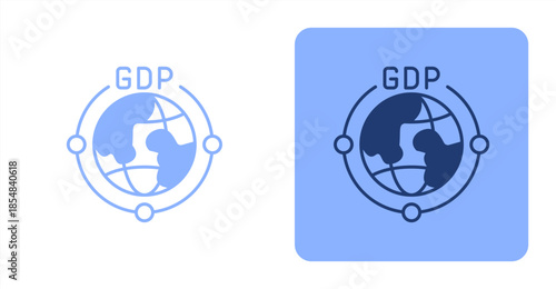 Gdp Mixed , Two-tone color and contrasting background icon illustration