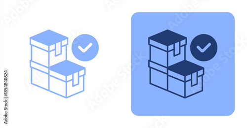 Stock Mixed , Two-tone color and contrasting background icon illustration