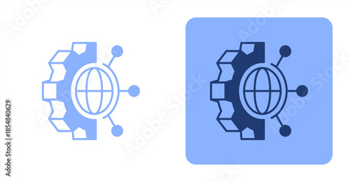 Technology Mixed , Two-tone color and contrasting background icon illustration