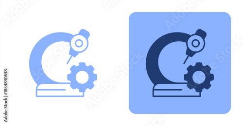 Automation Mixed , Two-tone color and contrasting background icon illustration