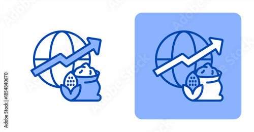 Investment Line Color , Two-tone color and contrasting background icon illustration