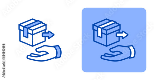 Demand Line Color , Two-tone color and contrasting background icon illustration