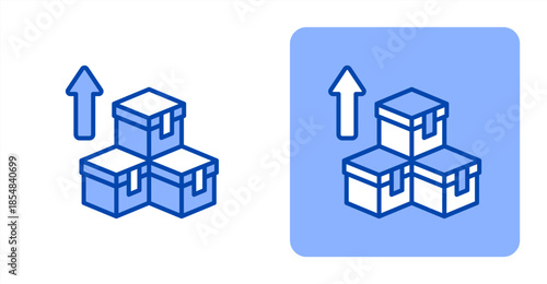 Export Line Color , Two-tone color and contrasting background icon illustration